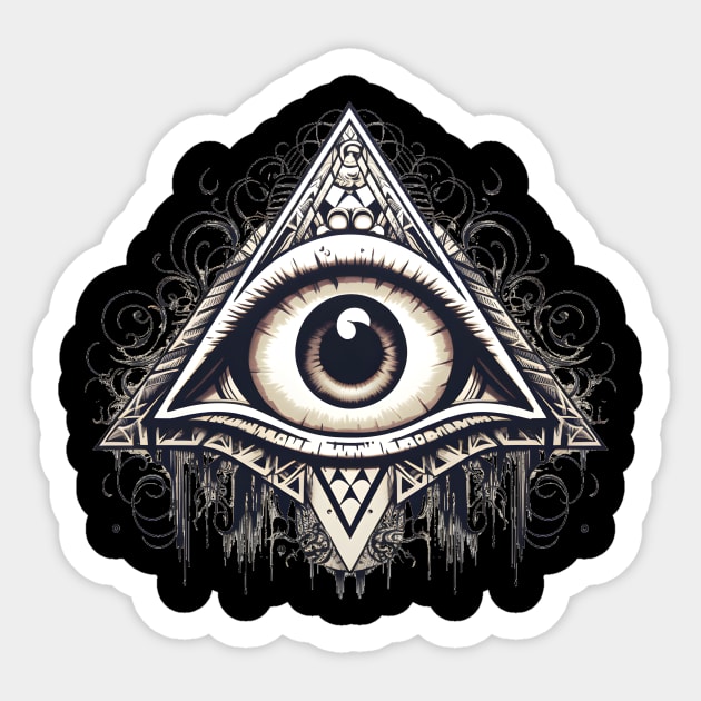 Illuminati eye Sticker by BarnesPrintHub